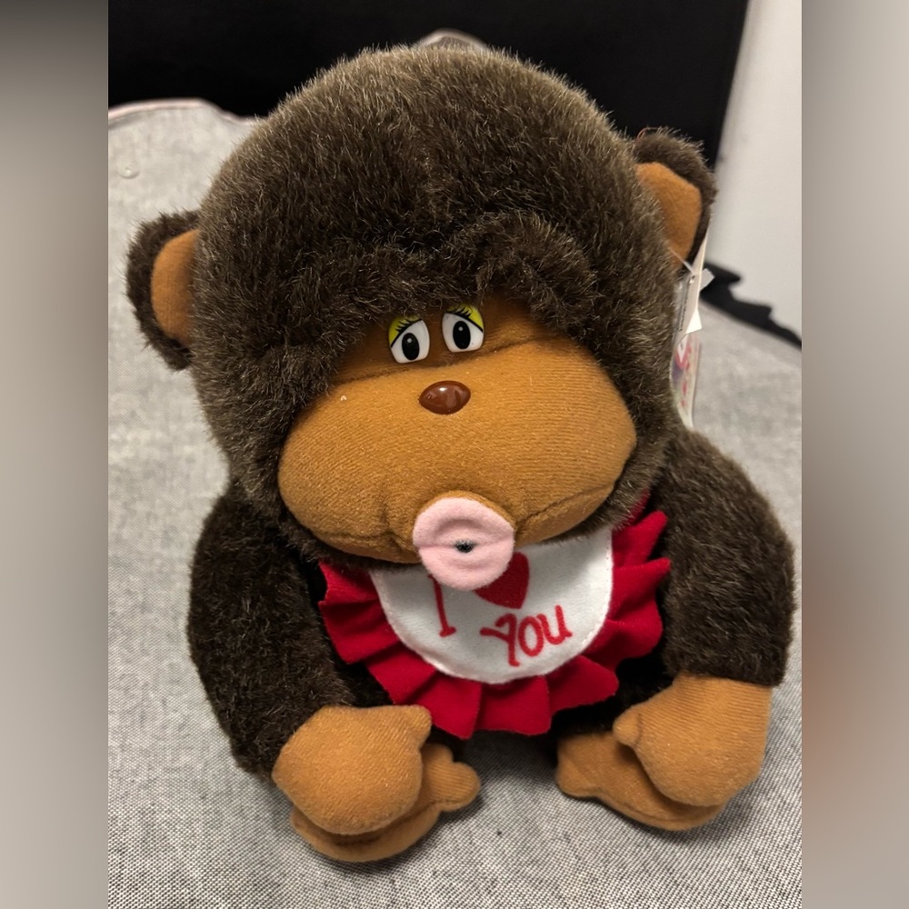 Vintage 1996 Sensor Whistle Monkey I Love You Plush